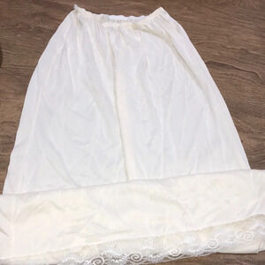 Large cream ivory vintage silky slip